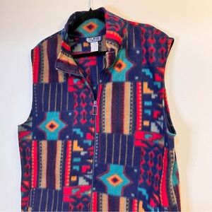 Vintage 90s Southwestern Fleece Vest — Bay Club